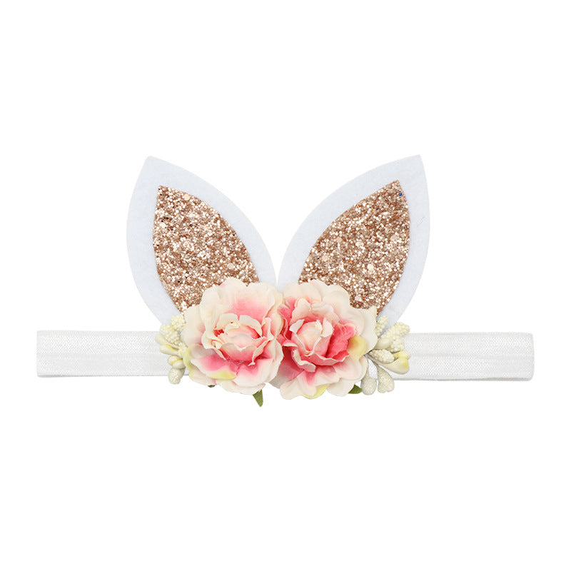 Diadema elástica con orejas de conejo para niños de Pascua al por mayor